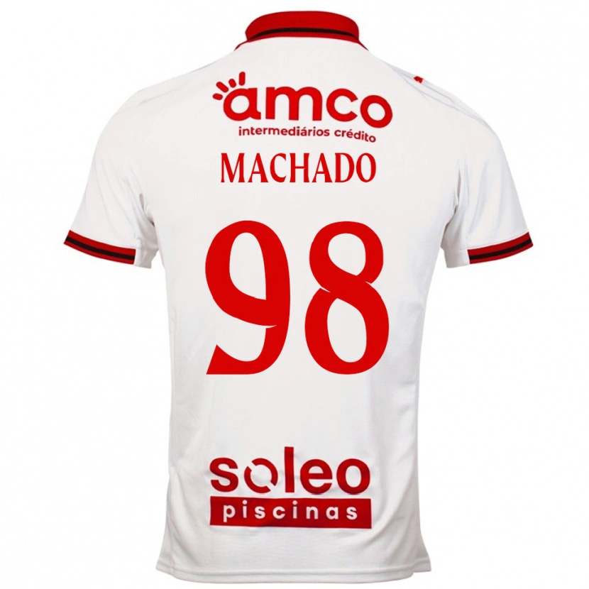 Danxen Uomo Maglia Gonçalo Machado #98 Bianco Rosso Kit Gara Away 2025/26 Maglietta