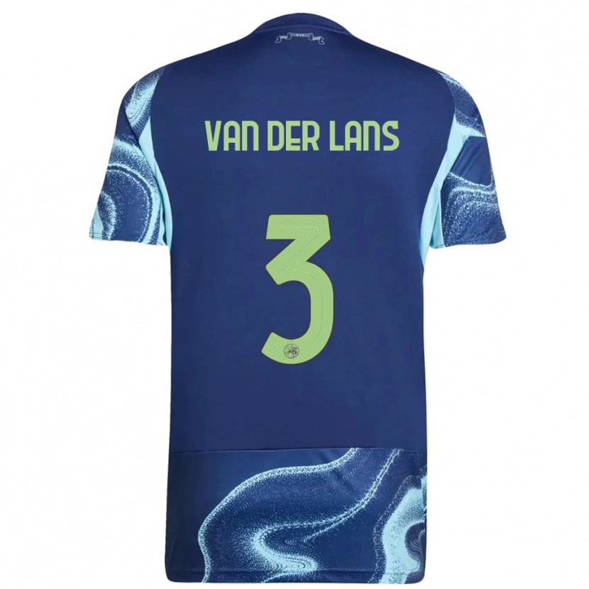 Danxen Uomo Maglia Mylo Van Der Lans #3 Navy Azzurro Kit Gara Away 2025/26 Maglietta