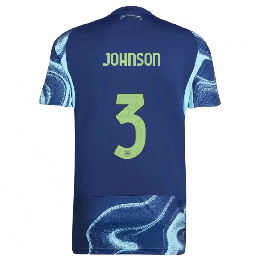 Danxen Uomo Maglia Jinairo Johnson #3 Navy Azzurro Kit Gara Away 2025/26 Maglietta