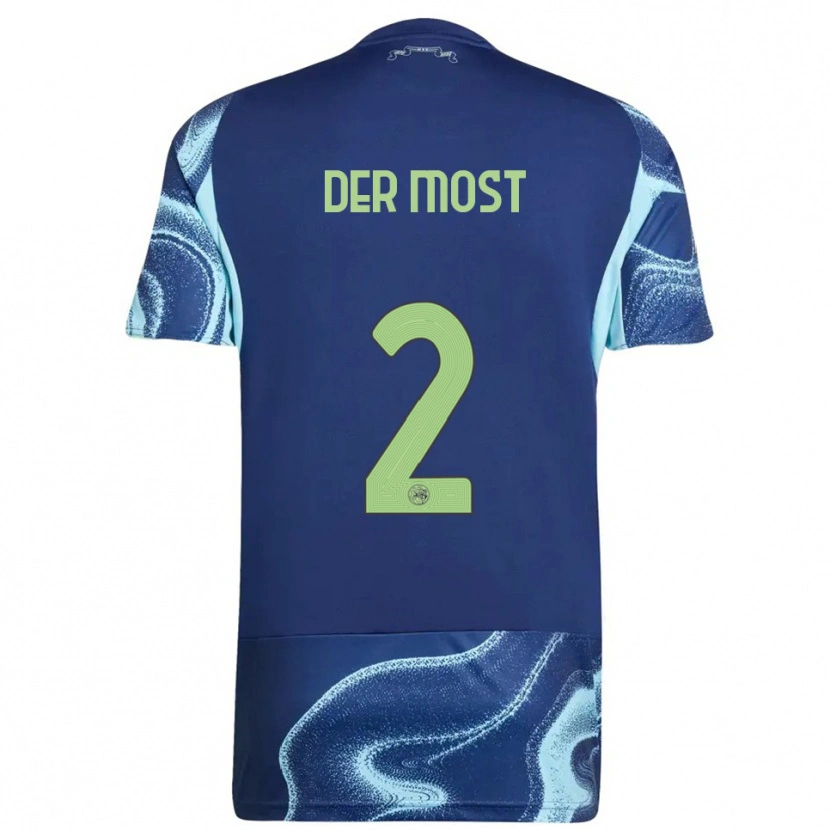 Danxen Uomo Maglia Liza Van Der Most #2 Navy Azzurro Kit Gara Away 2025/26 Maglietta