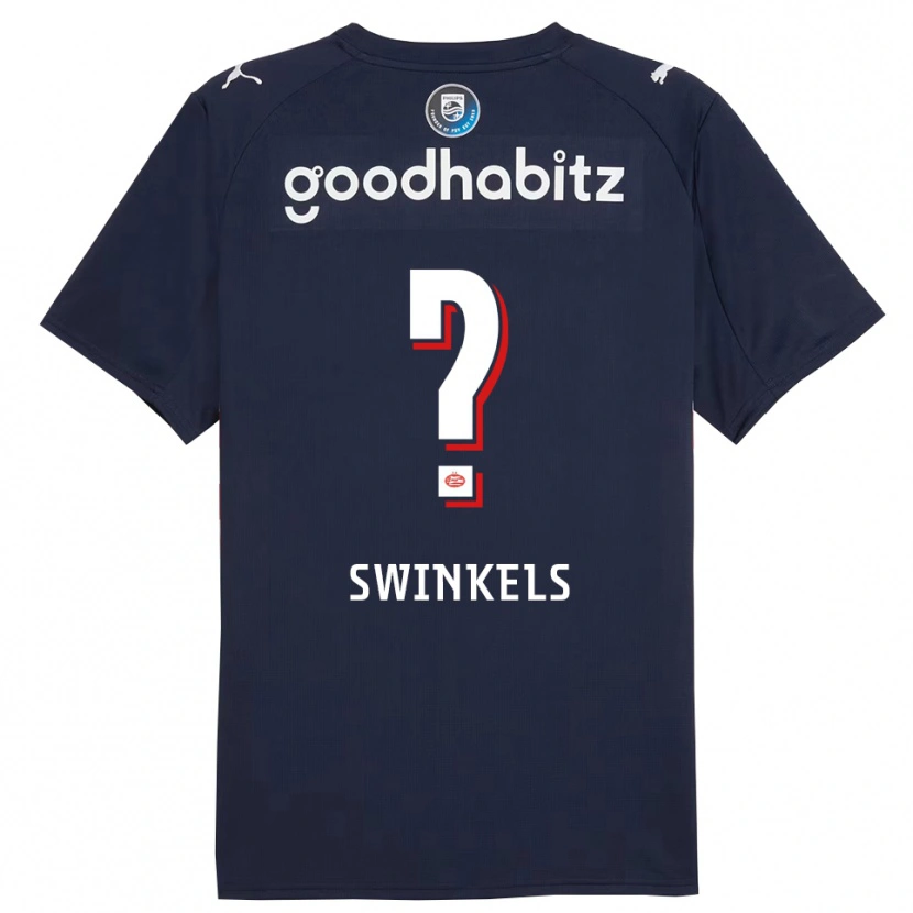 Danxen Uomo Maglia Michal Swinkels #0 Navy Bianco Kit Gara Away 2025/26 Maglietta