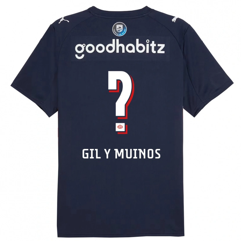 Danxen Uomo Maglia Yael Gil Y Muinos #0 Navy Bianco Kit Gara Away 2025/26 Maglietta