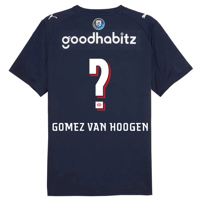 Danxen Uomo Maglia Samuel Gomez Van Hoogen #0 Navy Bianco Kit Gara Away 2025/26 Maglietta