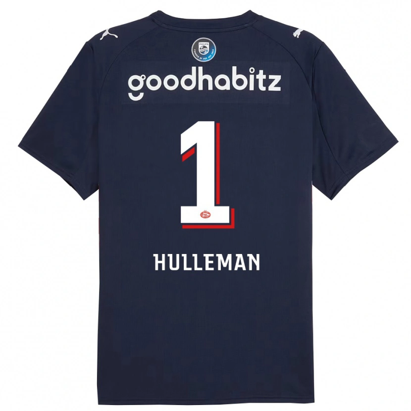 Danxen Uomo Maglia Daan Hulleman #1 Navy Bianco Kit Gara Away 2025/26 Maglietta