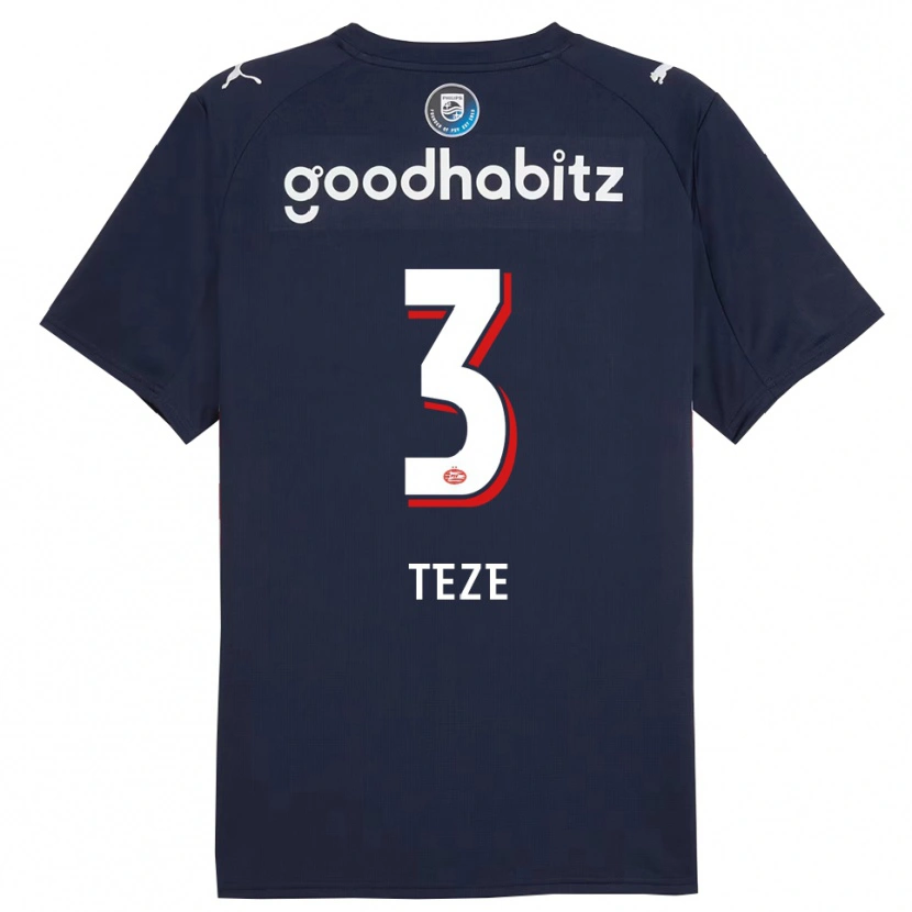 Danxen Uomo Maglia Jordan Teze #3 Navy Bianco Kit Gara Away 2025/26 Maglietta