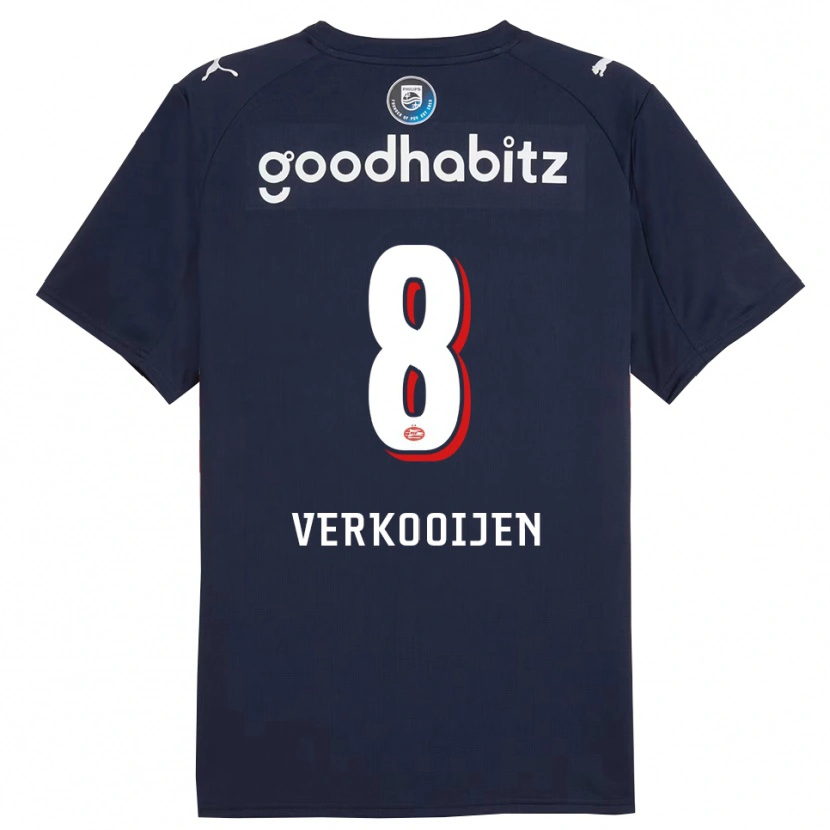 Danxen Uomo Maglia Nicolas Verkooijen #8 Navy Bianco Kit Gara Away 2025/26 Maglietta