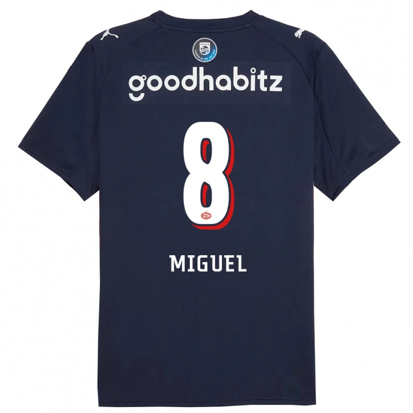Danxen Uomo Maglia Yani Miguel #8 Navy Bianco Kit Gara Away 2025/26 Maglietta