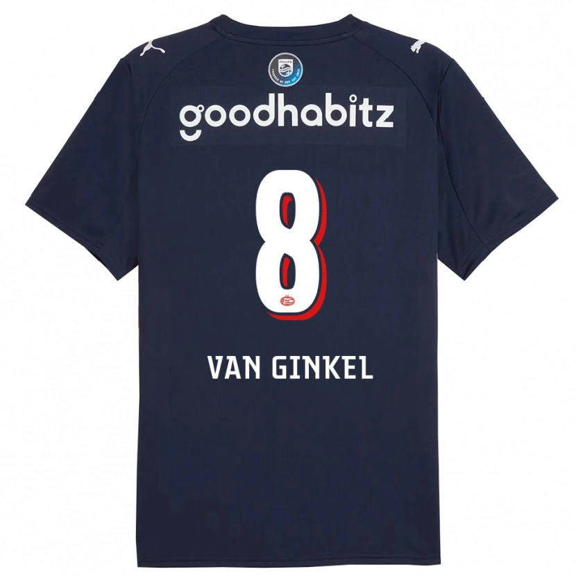 Danxen Uomo Maglia Marco Van Ginkel #8 Navy Bianco Kit Gara Away 2025/26 Maglietta