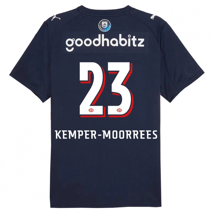 Danxen Uomo Maglia Myrthe Kemper-Moorrees #23 Navy Bianco Kit Gara Away 2025/26 Maglietta