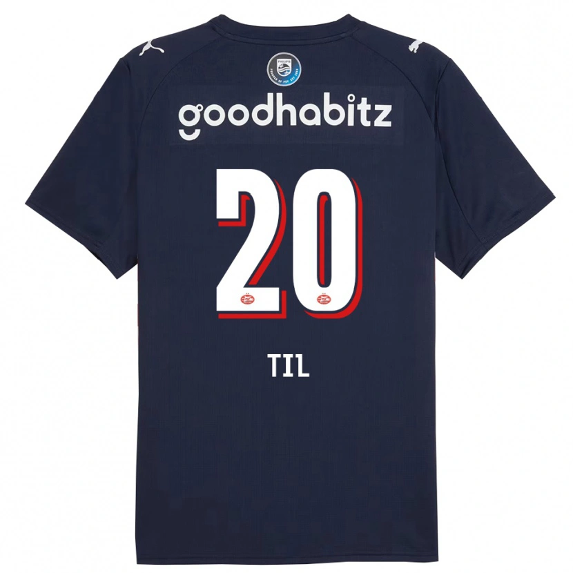 Danxen Uomo Maglia Guus Til #20 Navy Bianco Kit Gara Away 2025/26 Maglietta