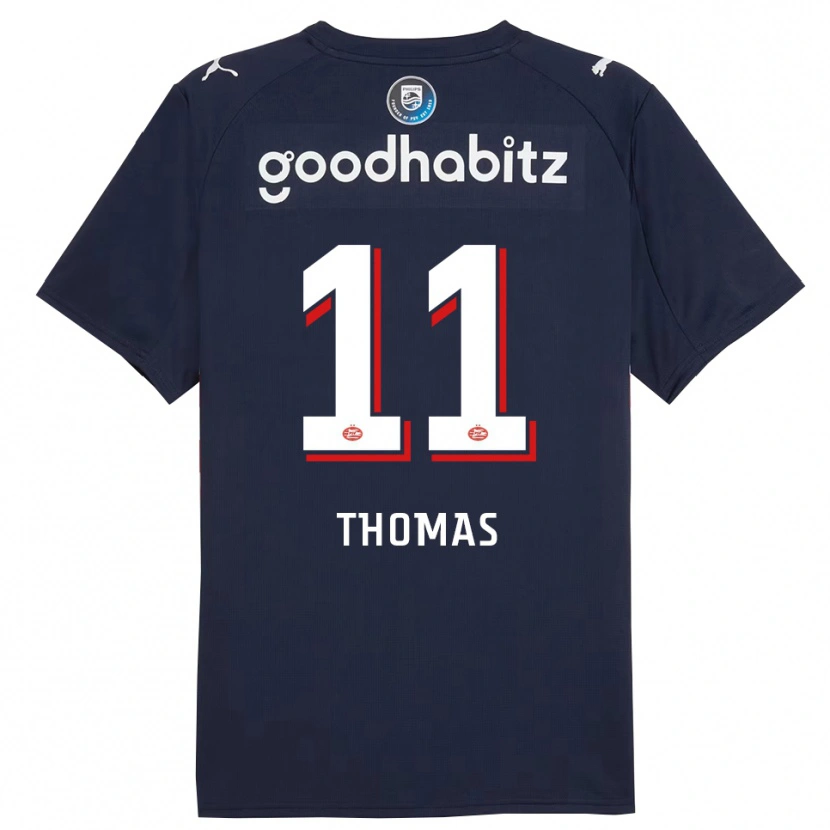 Danxen Uomo Maglia Ayodele Thomas #11 Navy Bianco Kit Gara Away 2025/26 Maglietta