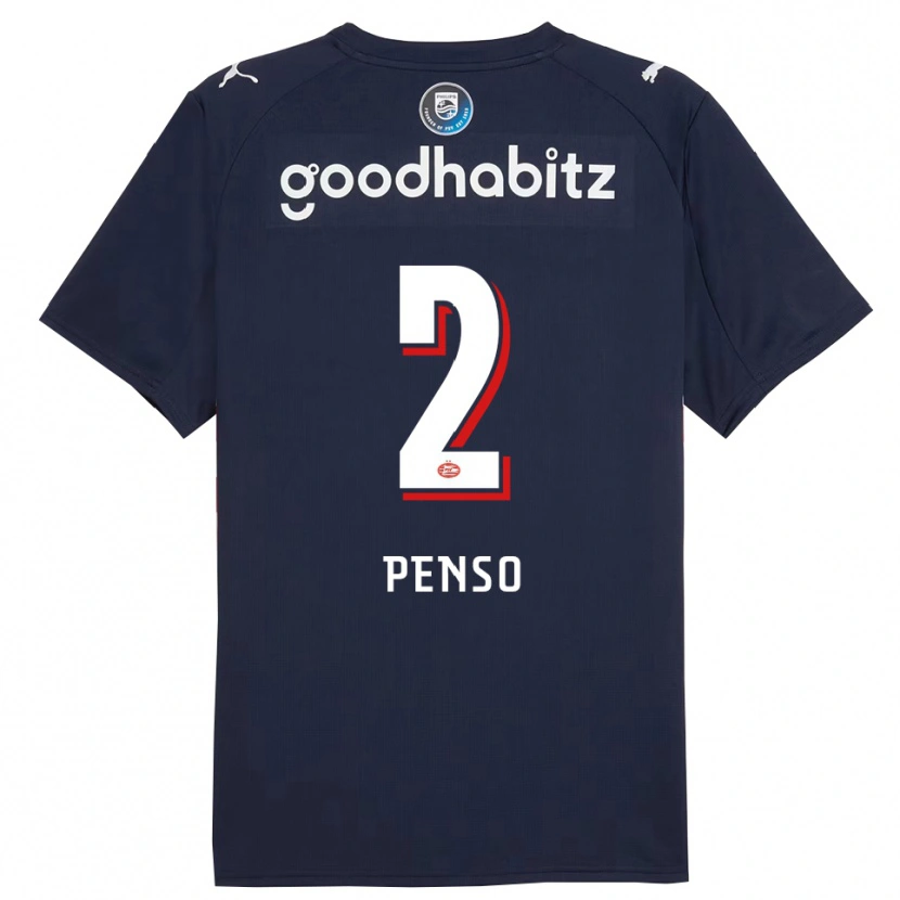 Danxen Uomo Maglia Kyano Penso #2 Navy Bianco Kit Gara Away 2025/26 Maglietta