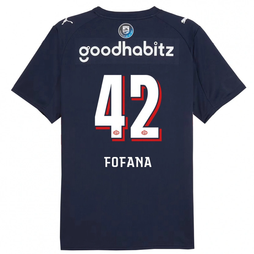 Danxen Uomo Maglia Fode Fofana #42 Navy Bianco Kit Gara Away 2025/26 Maglietta