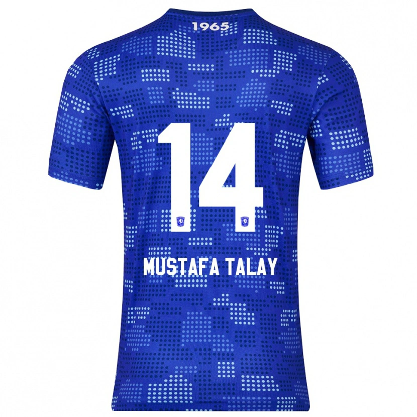 Danxen Uomo Maglia Kaan Mustafa Talay #14 Blu Azzurro Kit Gara Away 2025/26 Maglietta