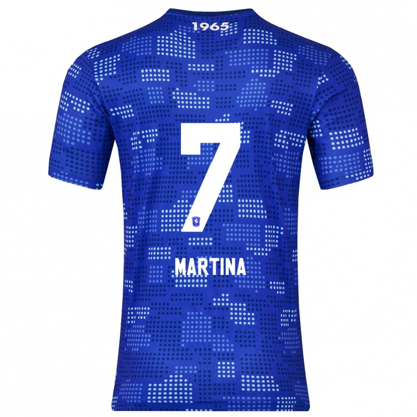 Danxen Uomo Maglia Shi-Jon Martina #7 Blu Azzurro Kit Gara Away 2025/26 Maglietta