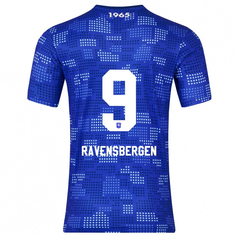 Danxen Uomo Maglia Jaimy Ravensbergen #9 Blu Azzurro Kit Gara Away 2025/26 Maglietta