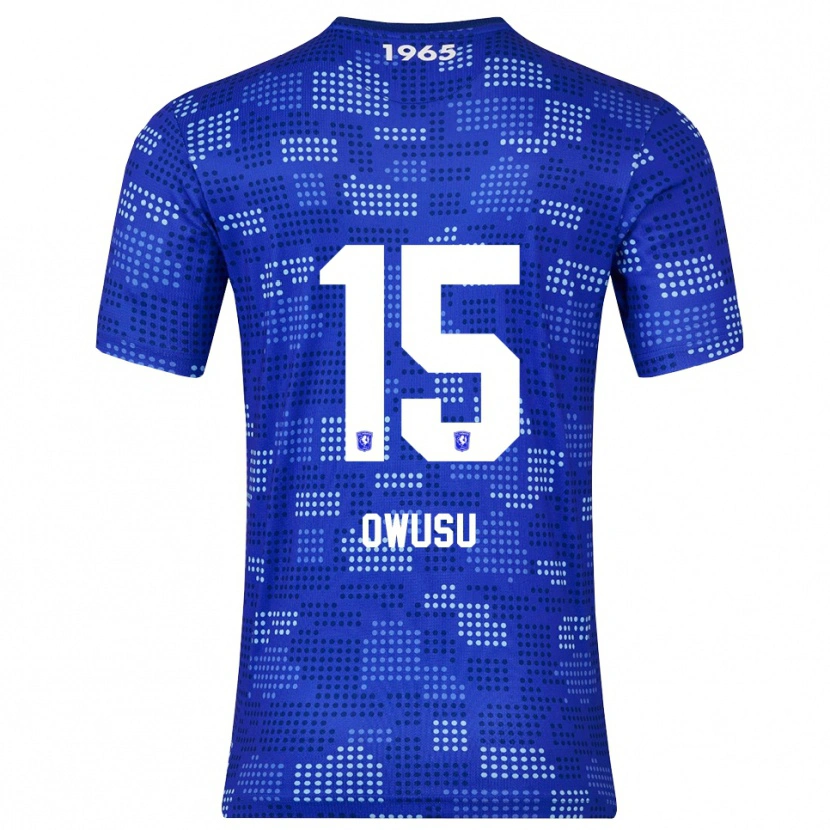 Danxen Uomo Maglia Emmanuel Owusu #15 Blu Azzurro Kit Gara Away 2025/26 Maglietta