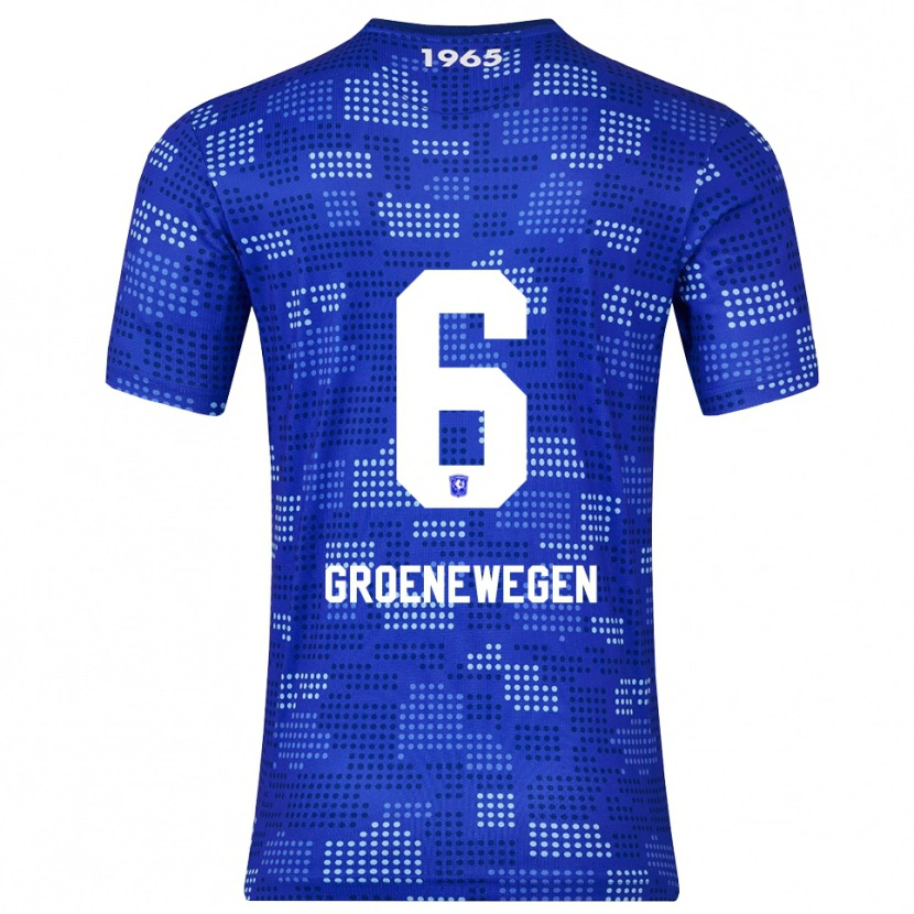 Danxen Uomo Maglia Lynn Groenewegen #6 Blu Azzurro Kit Gara Away 2025/26 Maglietta