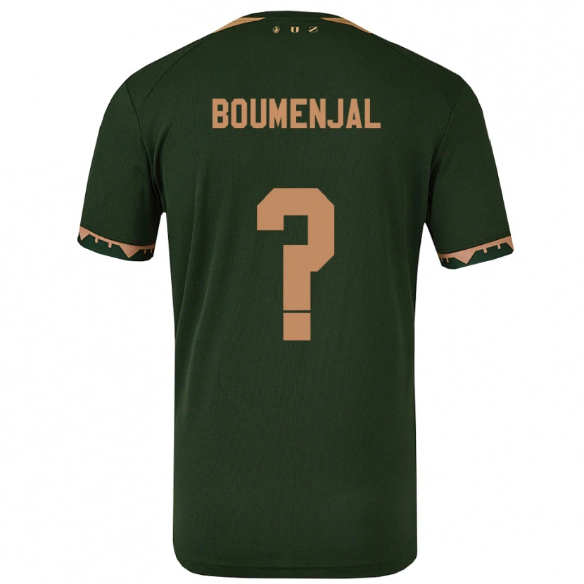 Danxen Uomo Maglia Achraf Boumenjal #0 Verde Oro Kit Gara Away 2025/26 Maglietta