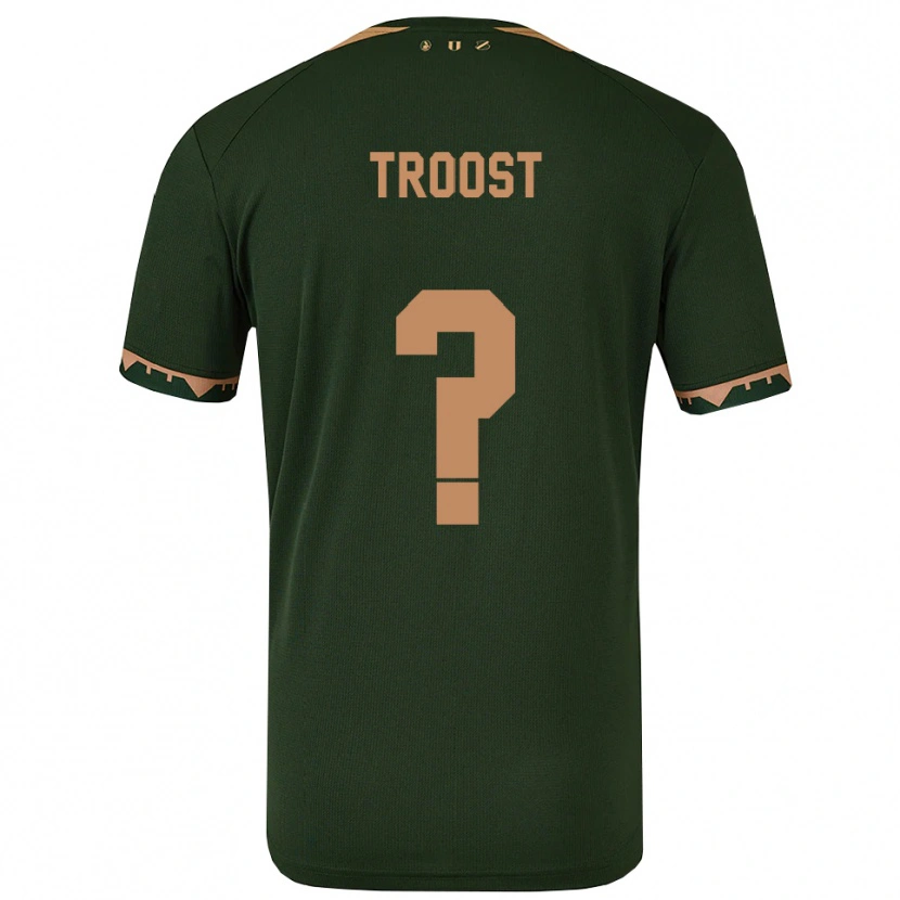 Danxen Uomo Maglia Fabian Troost #0 Verde Oro Kit Gara Away 2025/26 Maglietta