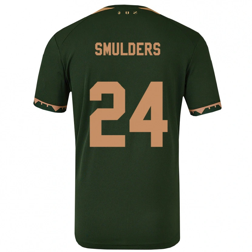 Danxen Uomo Maglia Anniek Smulders #24 Verde Oro Kit Gara Away 2025/26 Maglietta