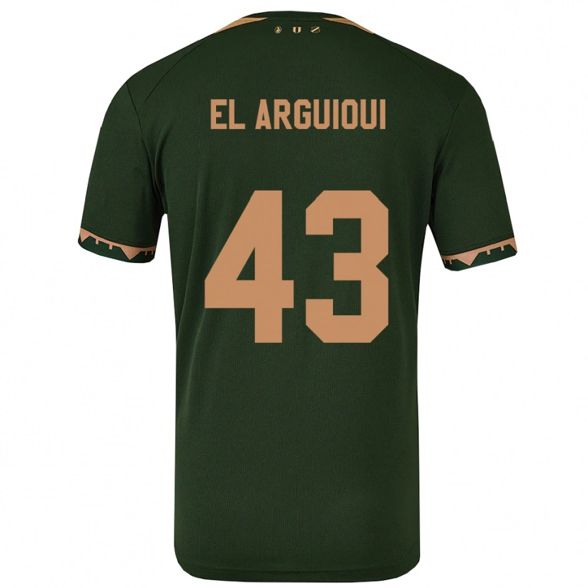 Danxen Uomo Maglia Rafik El Arguioui #43 Verde Oro Kit Gara Away 2025/26 Maglietta