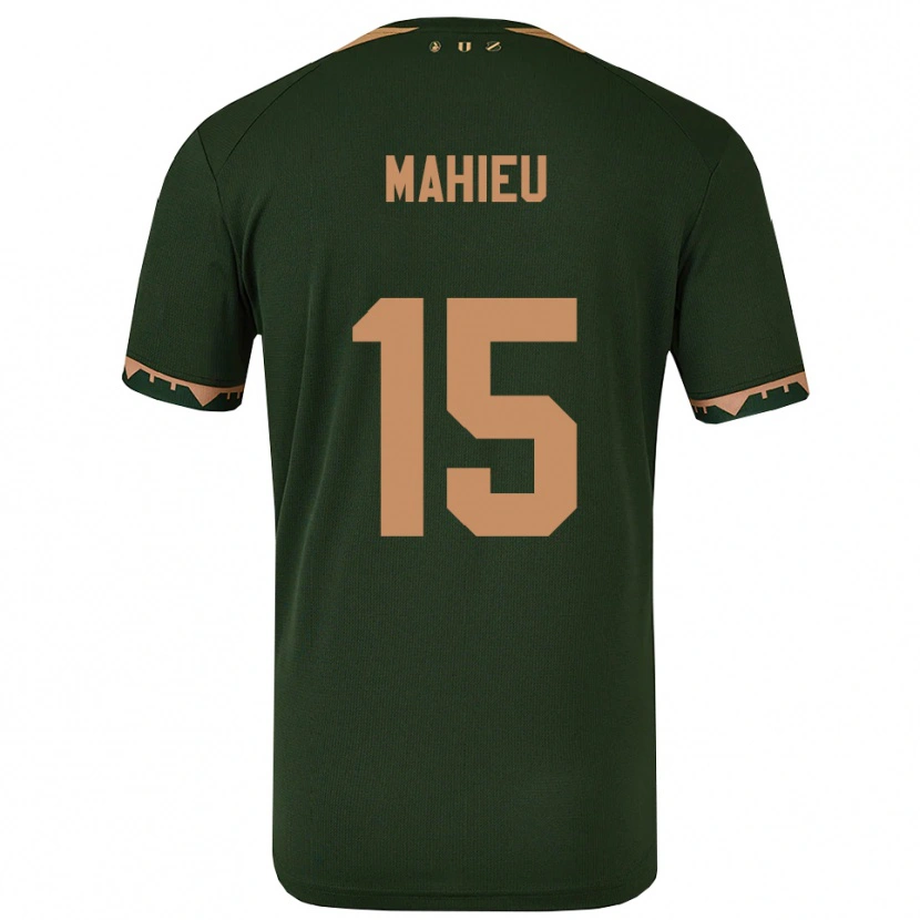 Danxen Uomo Maglia Lena Mahieu #15 Verde Oro Kit Gara Away 2025/26 Maglietta