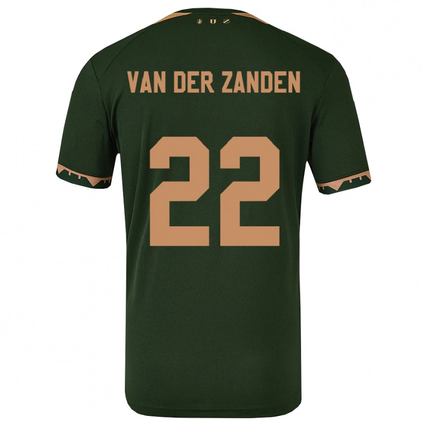 Danxen Uomo Maglia Ilse Van Der Zanden #22 Verde Oro Kit Gara Away 2025/26 Maglietta