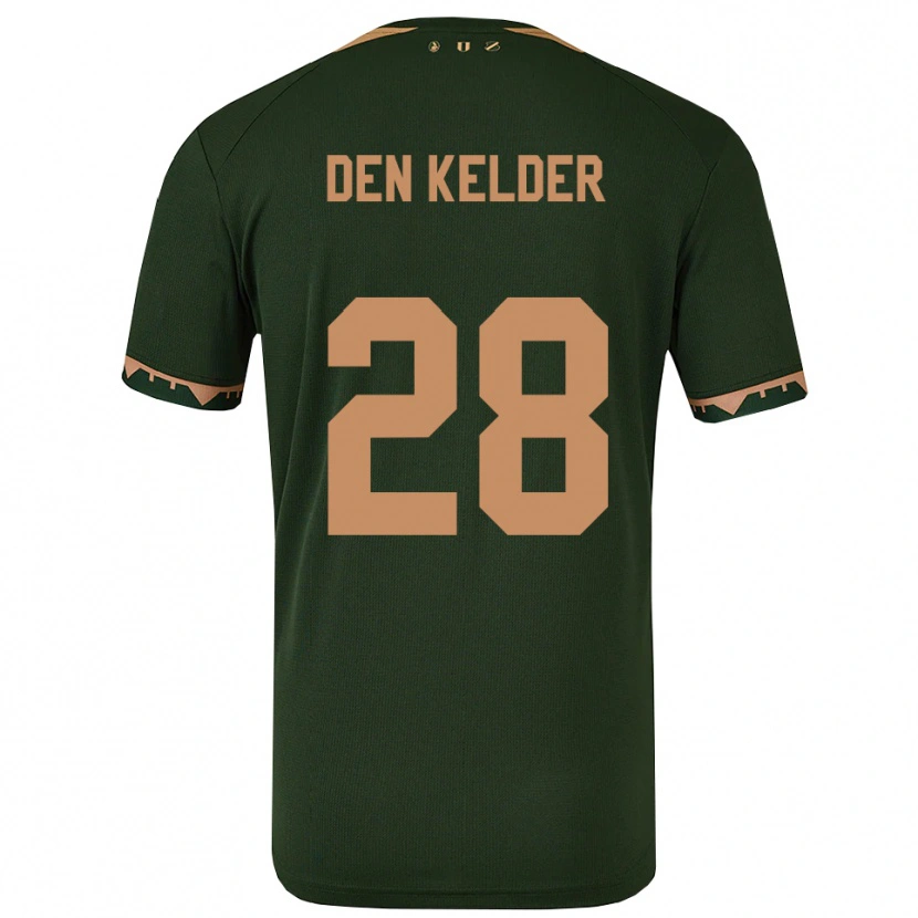 Danxen Uomo Maglia Gera Op Den Kelder #28 Verde Oro Kit Gara Away 2025/26 Maglietta