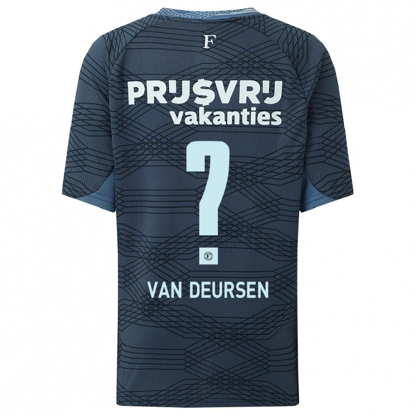Danxen Uomo Maglia Eva Van Deursen #0 Nero Grigio Kit Gara Away 2025/26 Maglietta