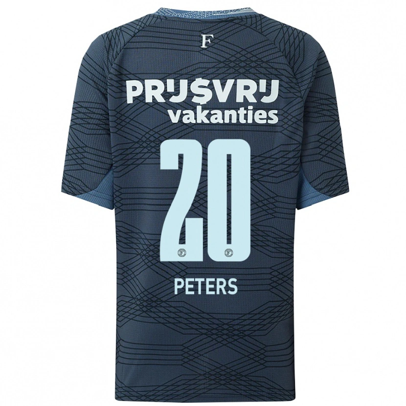 Danxen Uomo Maglia Emeka Peters #20 Nero Grigio Kit Gara Away 2025/26 Maglietta