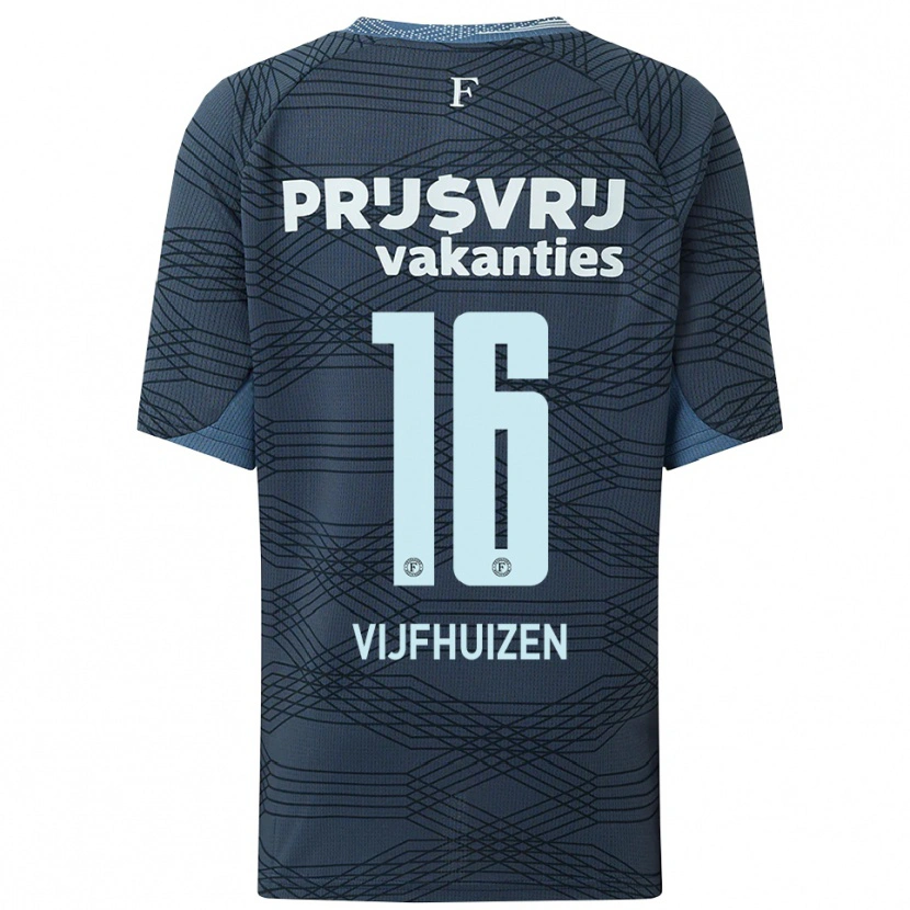 Danxen Uomo Maglia Beer Vijfhuizen #16 Nero Grigio Kit Gara Away 2025/26 Maglietta
