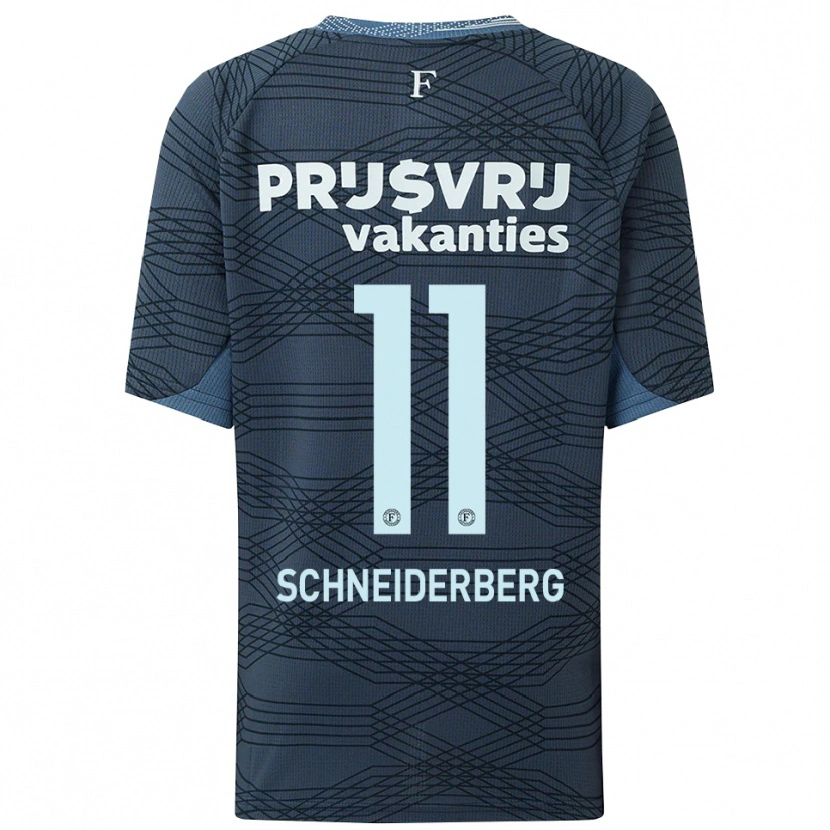 Danxen Uomo Maglia July Schneiderberg #11 Nero Grigio Kit Gara Away 2025/26 Maglietta