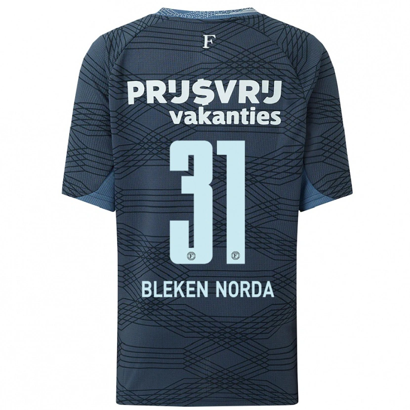 Danxen Uomo Maglia Haakon Bleken Norda #31 Nero Grigio Kit Gara Away 2025/26 Maglietta