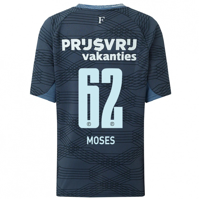 Danxen Uomo Maglia Troy Moses #62 Nero Grigio Kit Gara Away 2025/26 Maglietta
