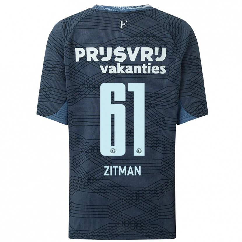 Danxen Uomo Maglia Sven Zitman #61 Nero Grigio Kit Gara Away 2025/26 Maglietta