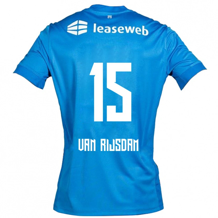 Danxen Uomo Maglia Julian Van Rijsdam #15 Blu Bianco Kit Gara Away 2025/26 Maglietta