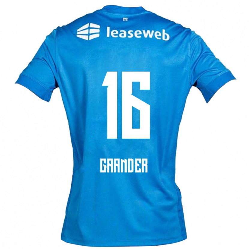 Danxen Uomo Maglia Christian Gaander #16 Blu Bianco Kit Gara Away 2025/26 Maglietta