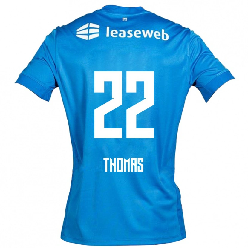 Danxen Uomo Maglia Kealyn Thomas #22 Blu Bianco Kit Gara Away 2025/26 Maglietta