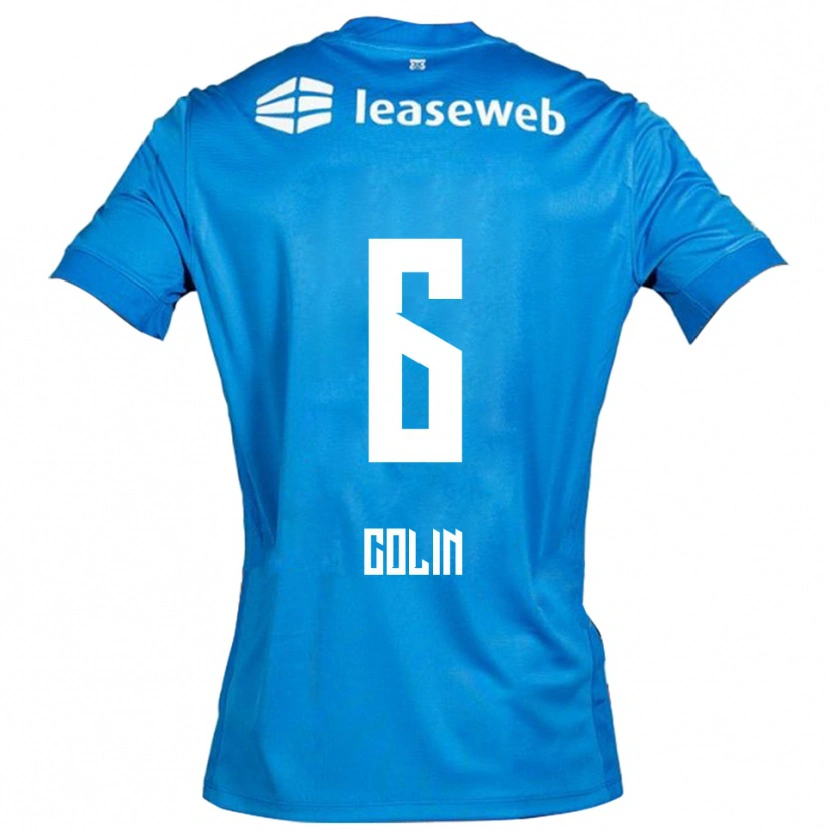 Danxen Uomo Maglia Isa Colin #6 Blu Bianco Kit Gara Away 2025/26 Maglietta
