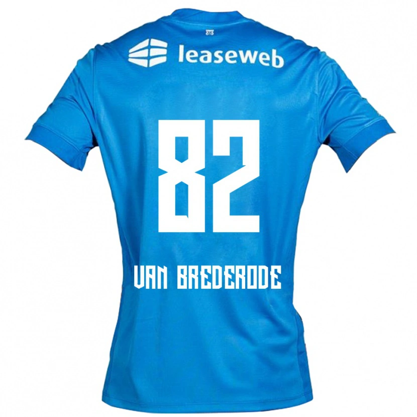 Danxen Uomo Maglia Myron Van Brederode #82 Blu Bianco Kit Gara Away 2025/26 Maglietta