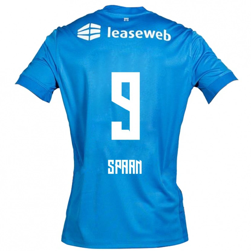 Danxen Uomo Maglia Floor Spaan #9 Blu Bianco Kit Gara Away 2025/26 Maglietta