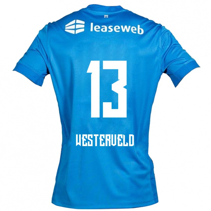 Danxen Uomo Maglia Sem Westerveld #13 Blu Bianco Kit Gara Away 2025/26 Maglietta