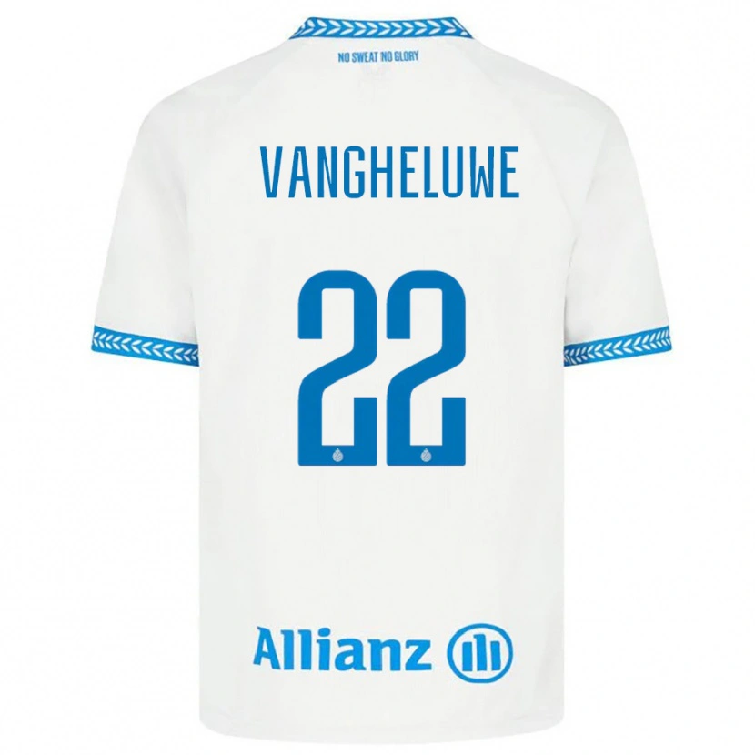 Danxen Uomo Maglia Jody Vangheluwe #22 Blu Bianco Kit Gara Away 2025/26 Maglietta