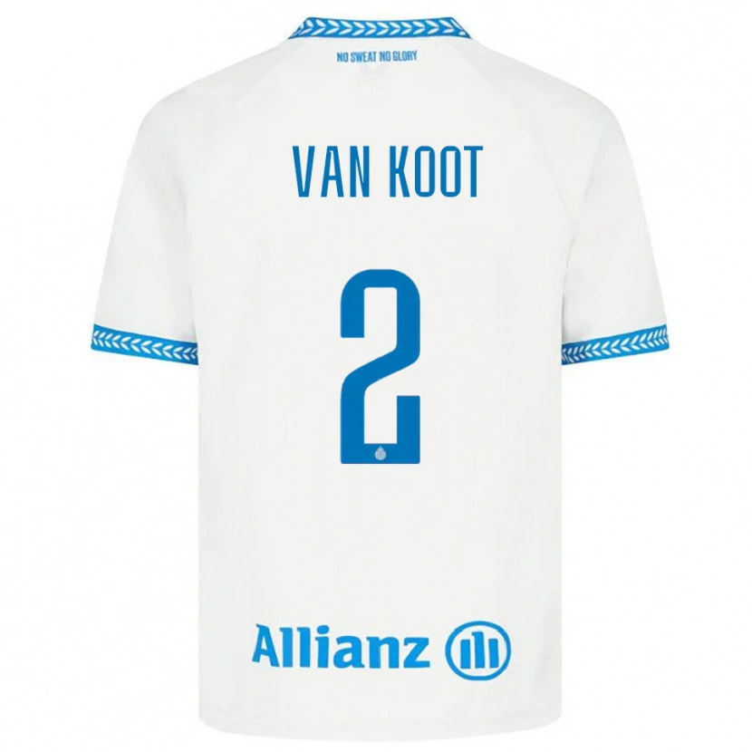 Danxen Uomo Maglia Moïsa Van Koot #2 Blu Bianco Kit Gara Away 2025/26 Maglietta