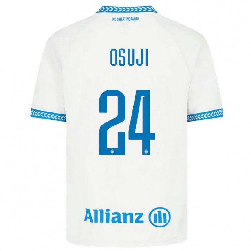 Danxen Uomo Maglia Vince Osuji #24 Blu Bianco Kit Gara Away 2025/26 Maglietta