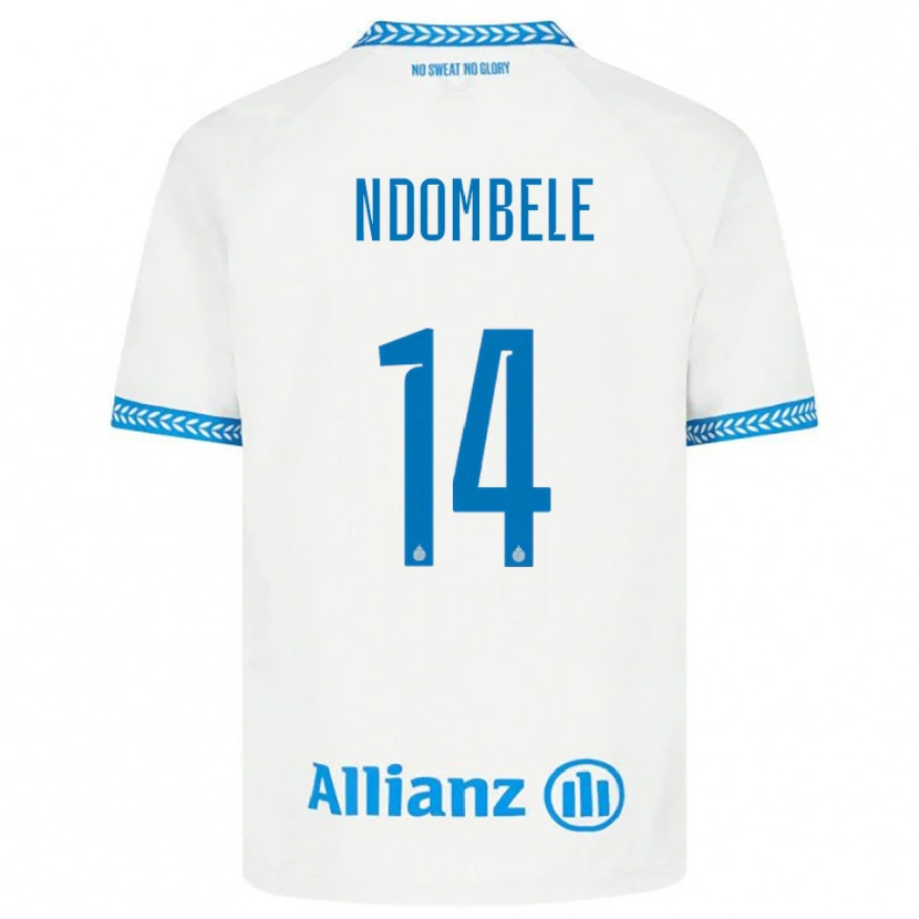 Danxen Uomo Maglia Don Ndombele #14 Blu Bianco Kit Gara Away 2025/26 Maglietta