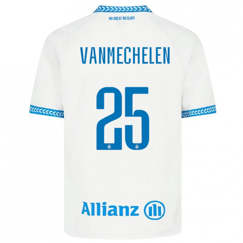 Danxen Uomo Maglia Davinia Vanmechelen #25 Blu Bianco Kit Gara Away 2025/26 Maglietta