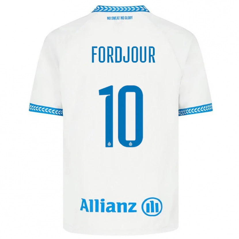 Danxen Uomo Maglia Richmond Fordjour #10 Blu Bianco Kit Gara Away 2025/26 Maglietta