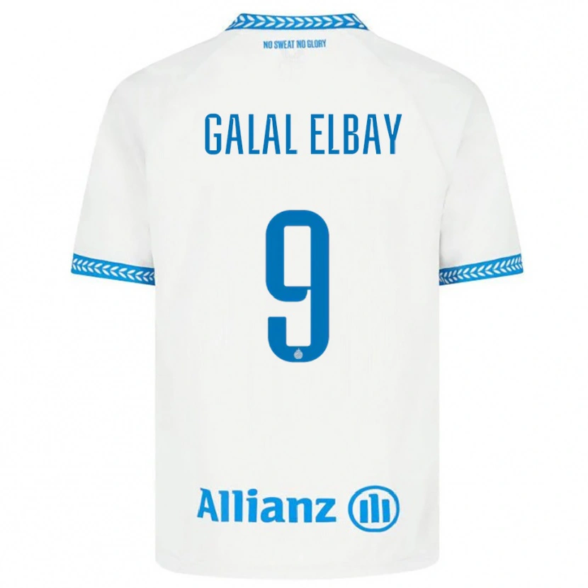 Danxen Uomo Maglia Mohamed Galal Elbay #9 Blu Bianco Kit Gara Away 2025/26 Maglietta